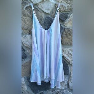 Buddy Love Babydoll Mini Dress Sz M Pastel Stripes Flowy Spring Easter Strapless